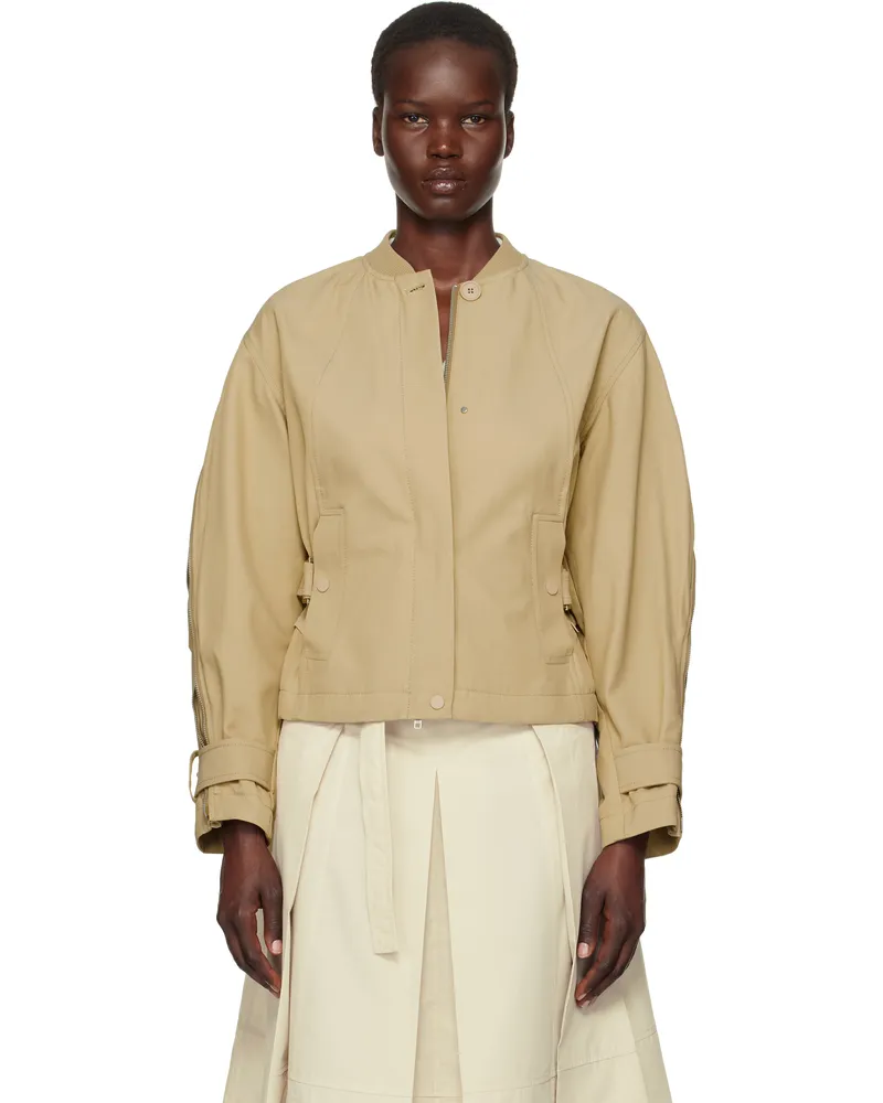 3.1 phillip lim Khaki Zip Cocoon Back Bomber Jacket Khaki