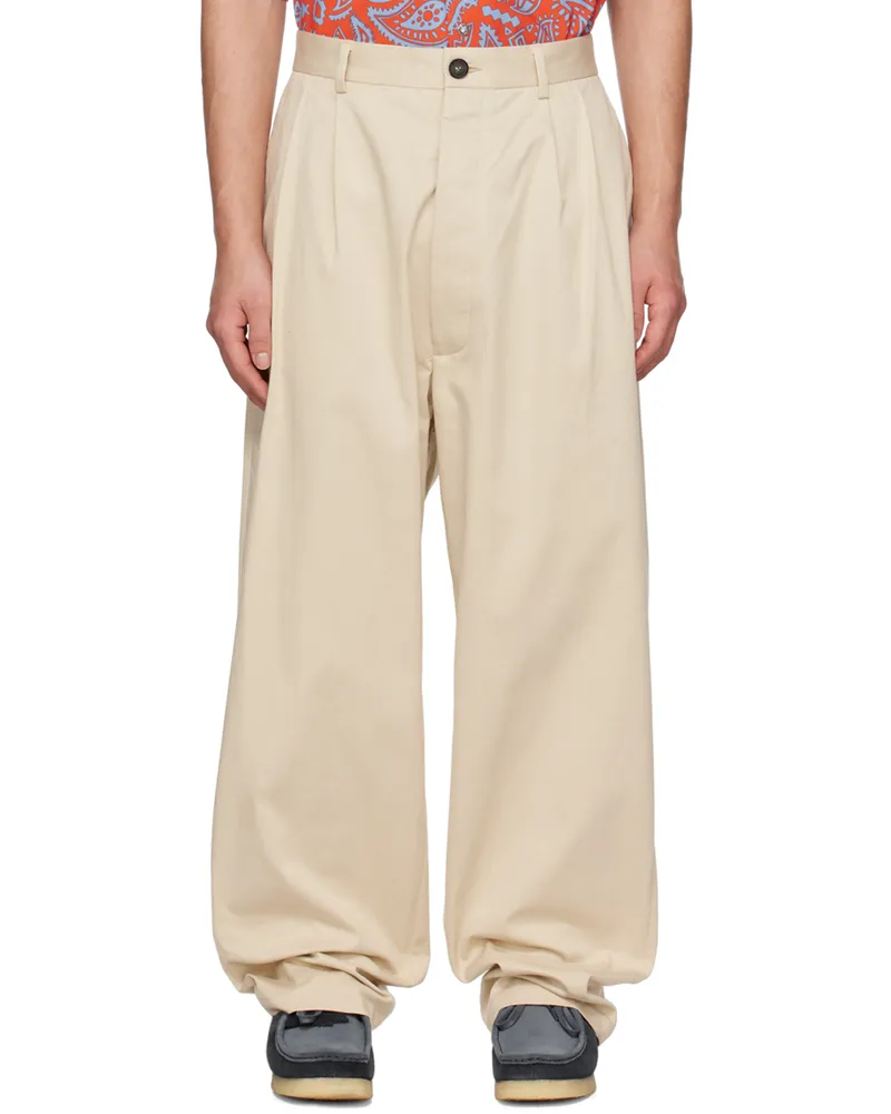 Marcelo Burlon | County of Milan Beige Cross Trousers Beige