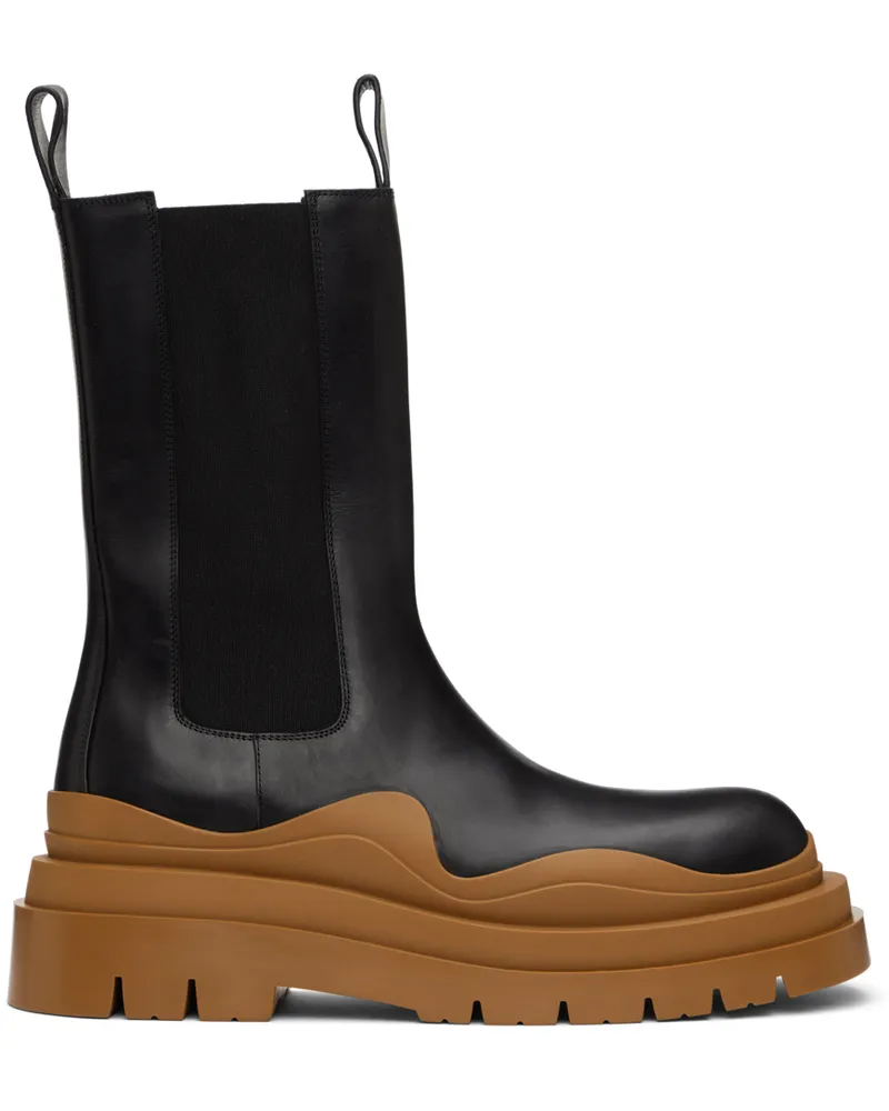 Bottega Veneta Black Tire Chelsea Boots 1753