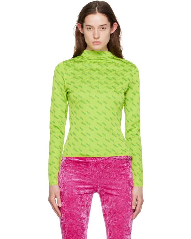 Versace Green La Greca Sweater 5g480