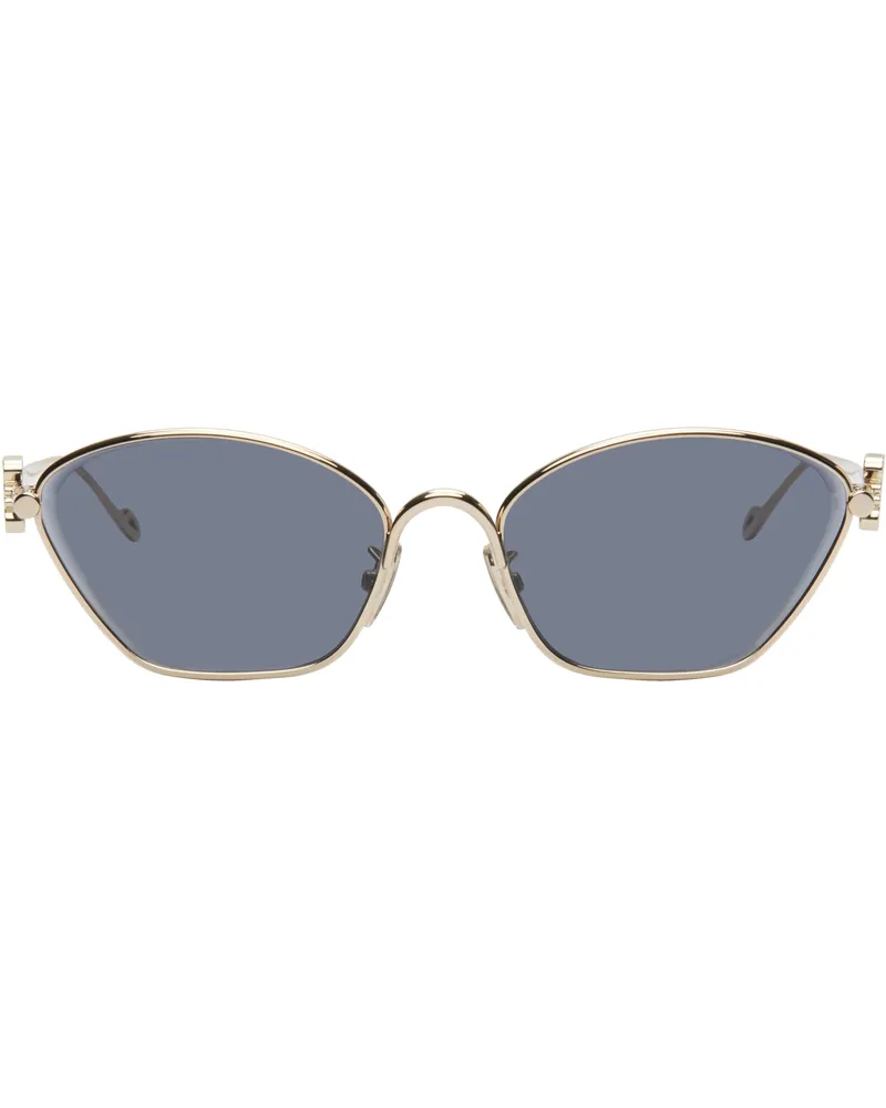 Loewe Gold Anagram Hexagonal Sunglasses Gold