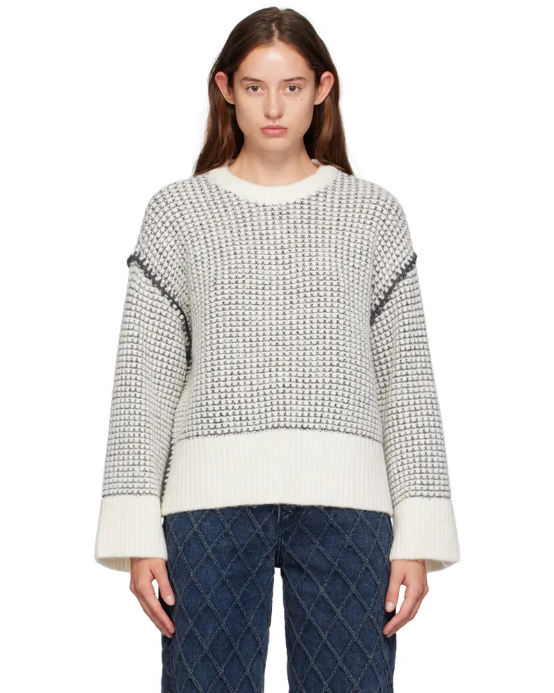Rag & Bone Gray & White Katie Sweater Ivorymult