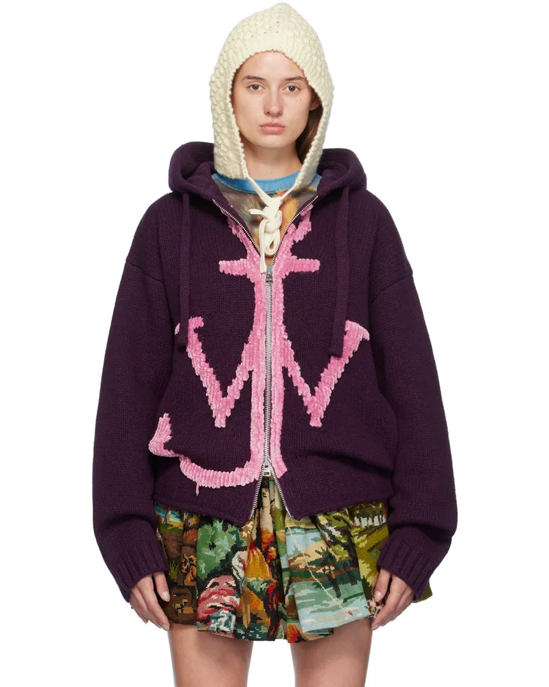 J.W.Anderson Purple Anchor Logo Hoodie 489