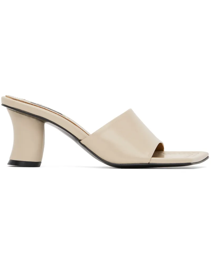 Reike Nen Beige Curvy Heeled Sandals Cream