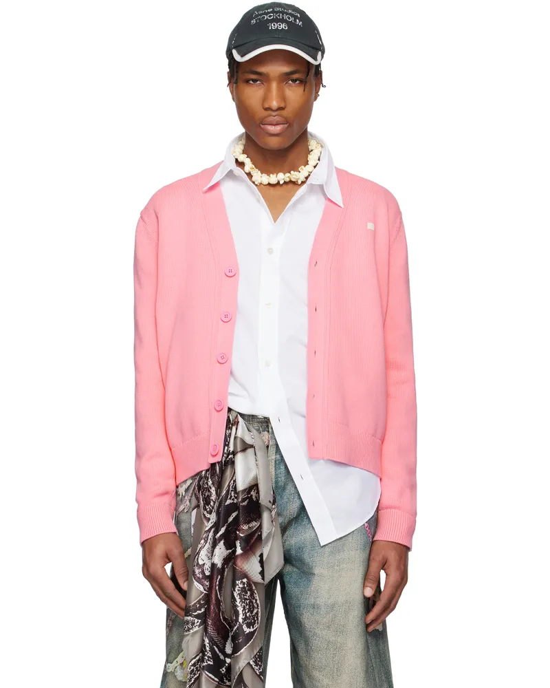 Acne Studios Pink V-Neckline Cardigan Drm