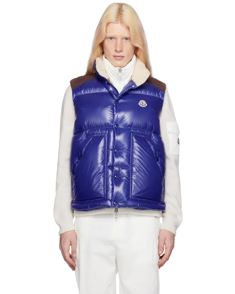 Moncler Blue Ardeche Down Vest Blue