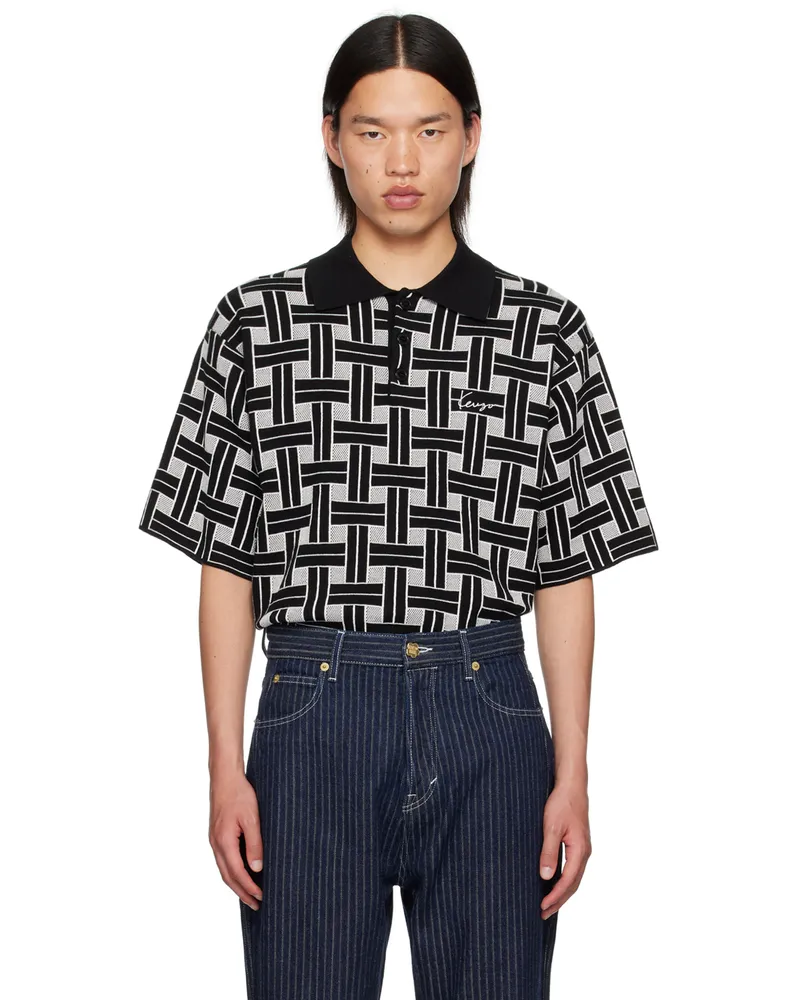 Kenzo Black Paris Weave Polo Black