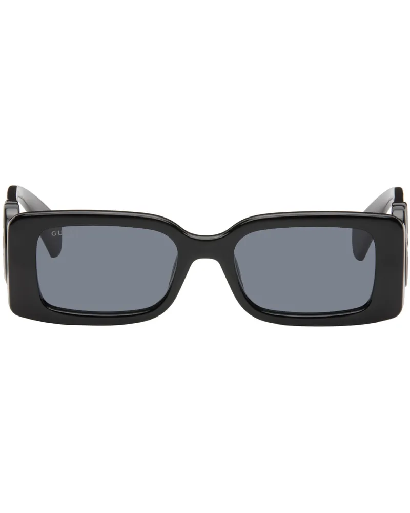 Gucci Black Rectangle Sunglasses 001
