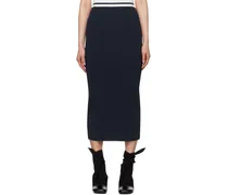Navy & White Karina Midi Skirt