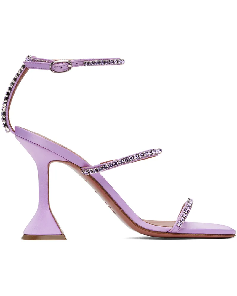 Amina Muaddi Purple Gilda Heeled Sandals Violet