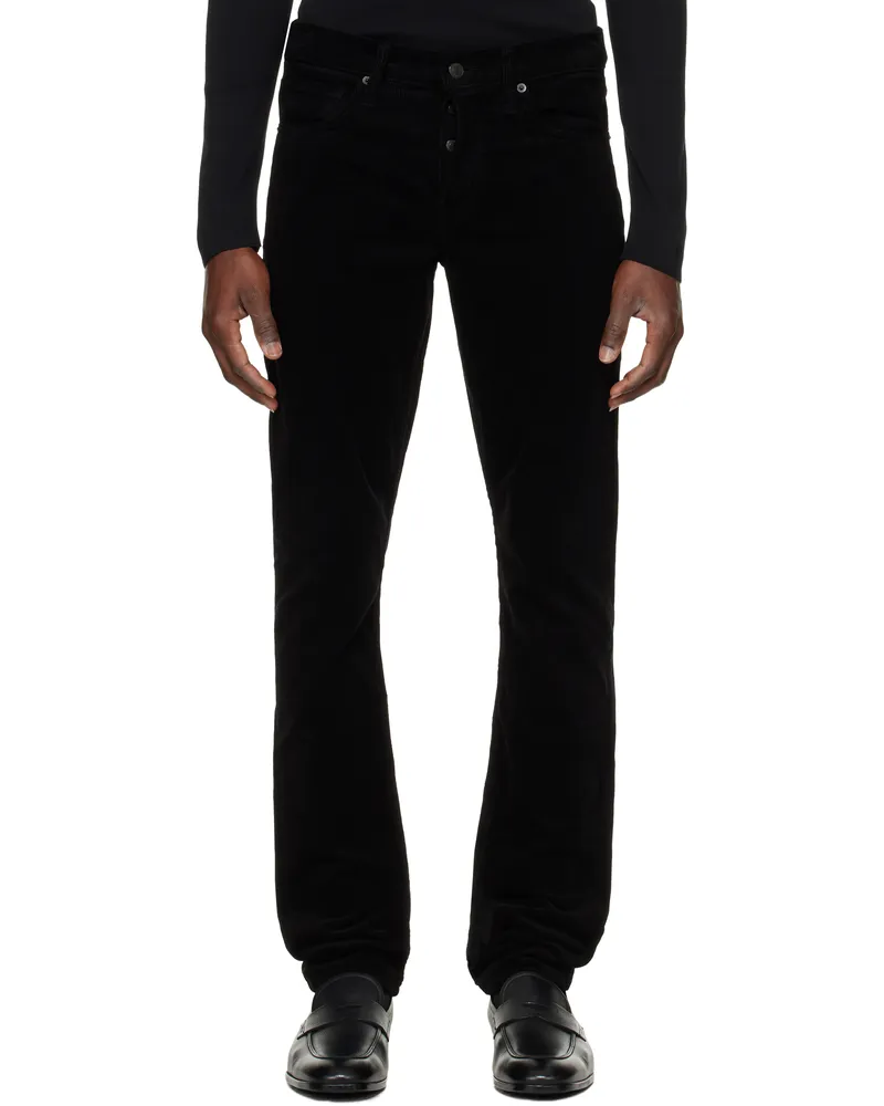 Tom Ford Black 12 Waves Cord Slim Fit Jeans Black