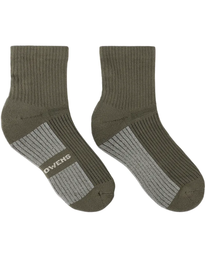 Rick Owens Kids Green Jacquard Socks Moss