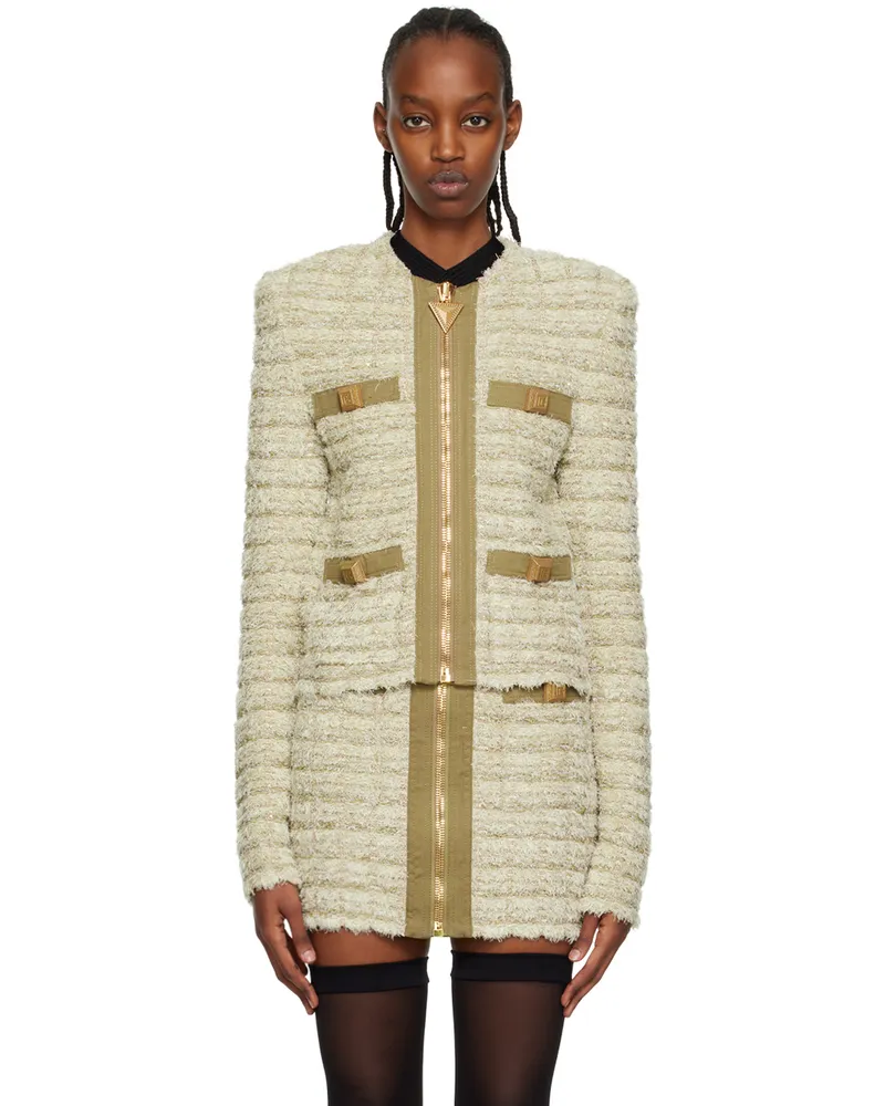 Balmain Beige Zip Jacket Gcc