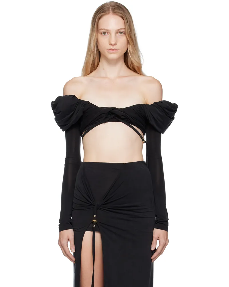 Jacquemus Black Le Chouchou 'Le Haut Spalla' Blouse 990