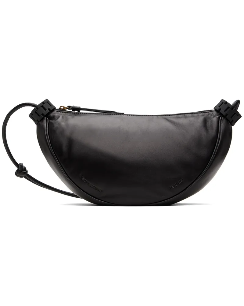 Victoria Beckham Black Puffy Half Moon Bag Black