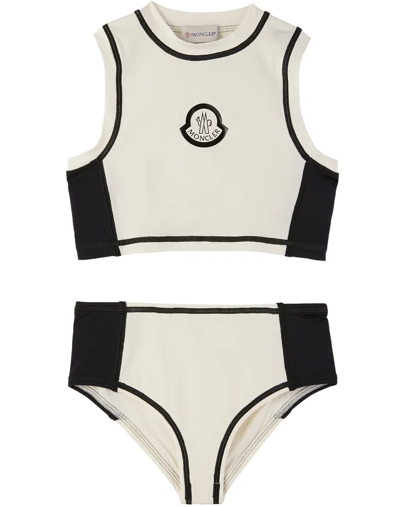 Moncler Kids White Printed Bikini P90