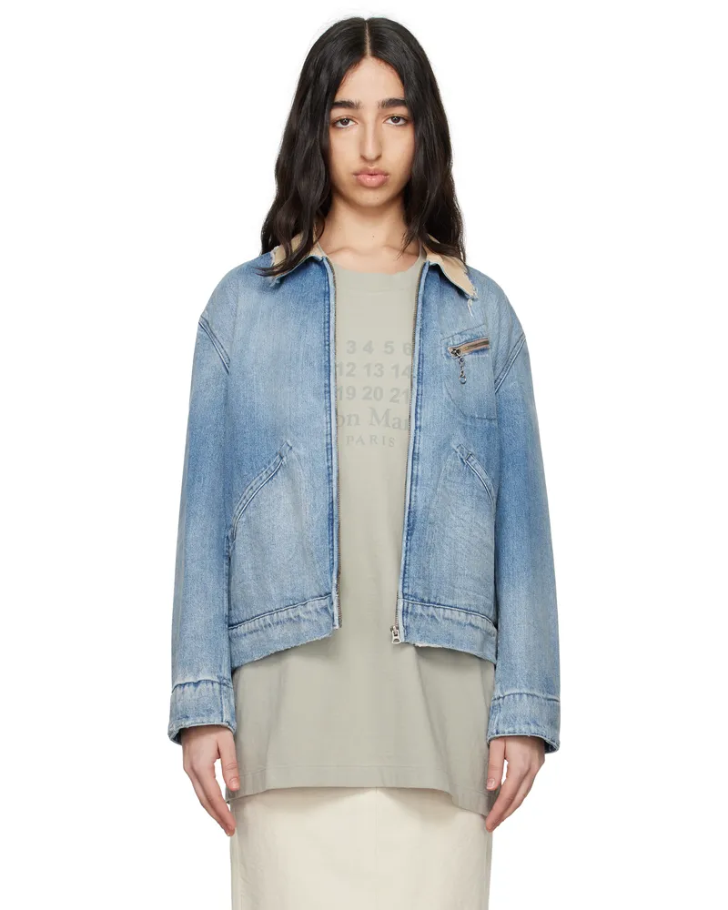 Maison Margiela Blue Corduroy Collar Denim Jacket 961