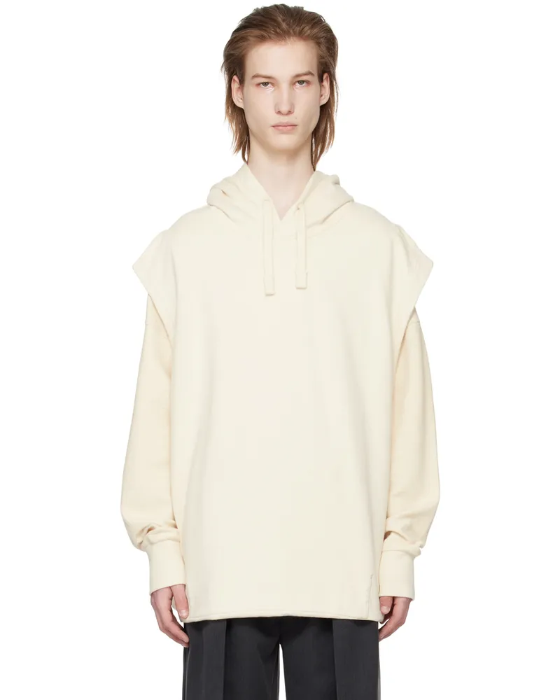T/SEHNE Off-White Layered Hoodie Ecru