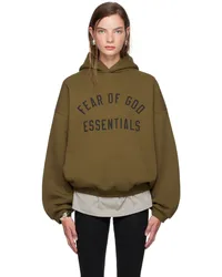 Fear of God Khaki Printed Logo Hoodie Olive