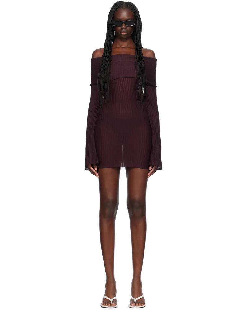 Aya Muse Burgundy Sava Minidress Merlot