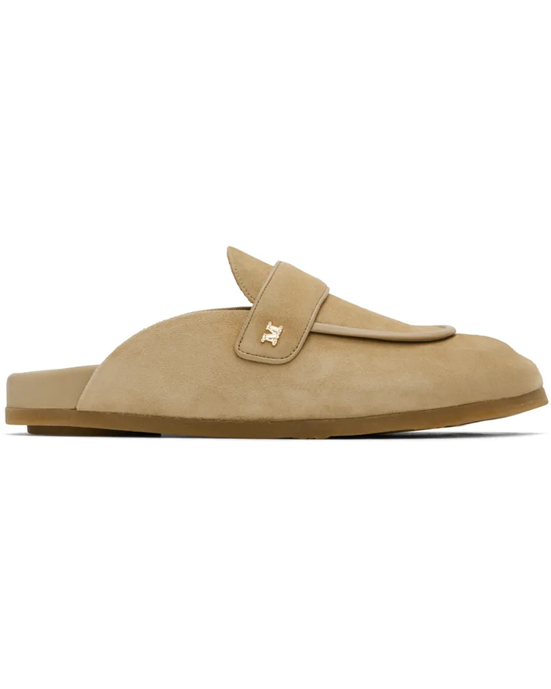 Max Mara Beige Soft Suede Mules Avena