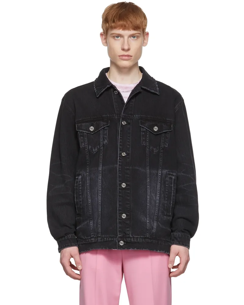WE 11 DONE Black Denim Jacket Wash