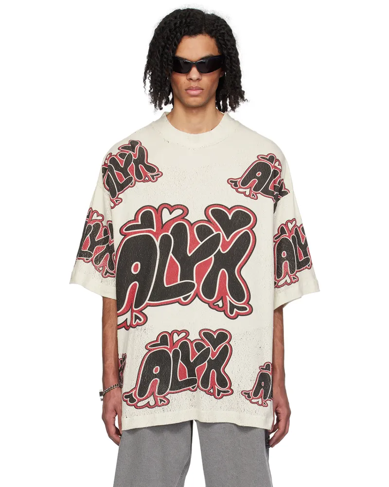1017 ALYX 9SM Beige Oversized Needle Punch T-Shirt Tan