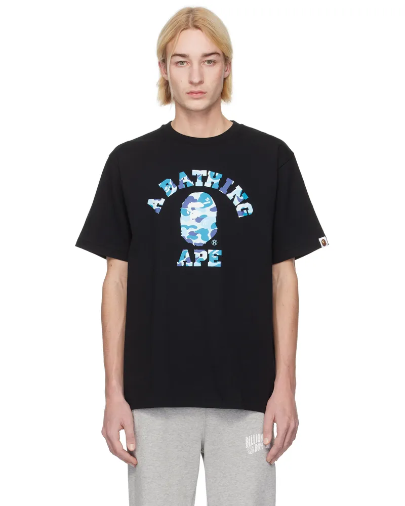BAPE Black ABC Camo College T-shirt Black