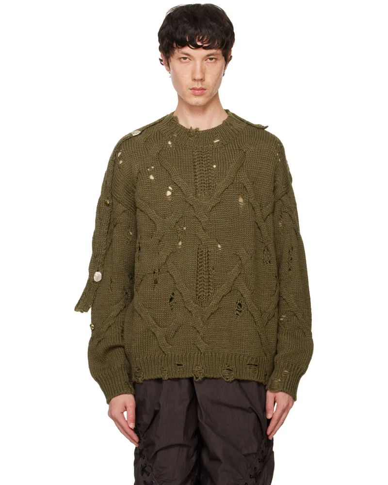 Andersson Bell Khaki Fisherman Button Sweater Khaki