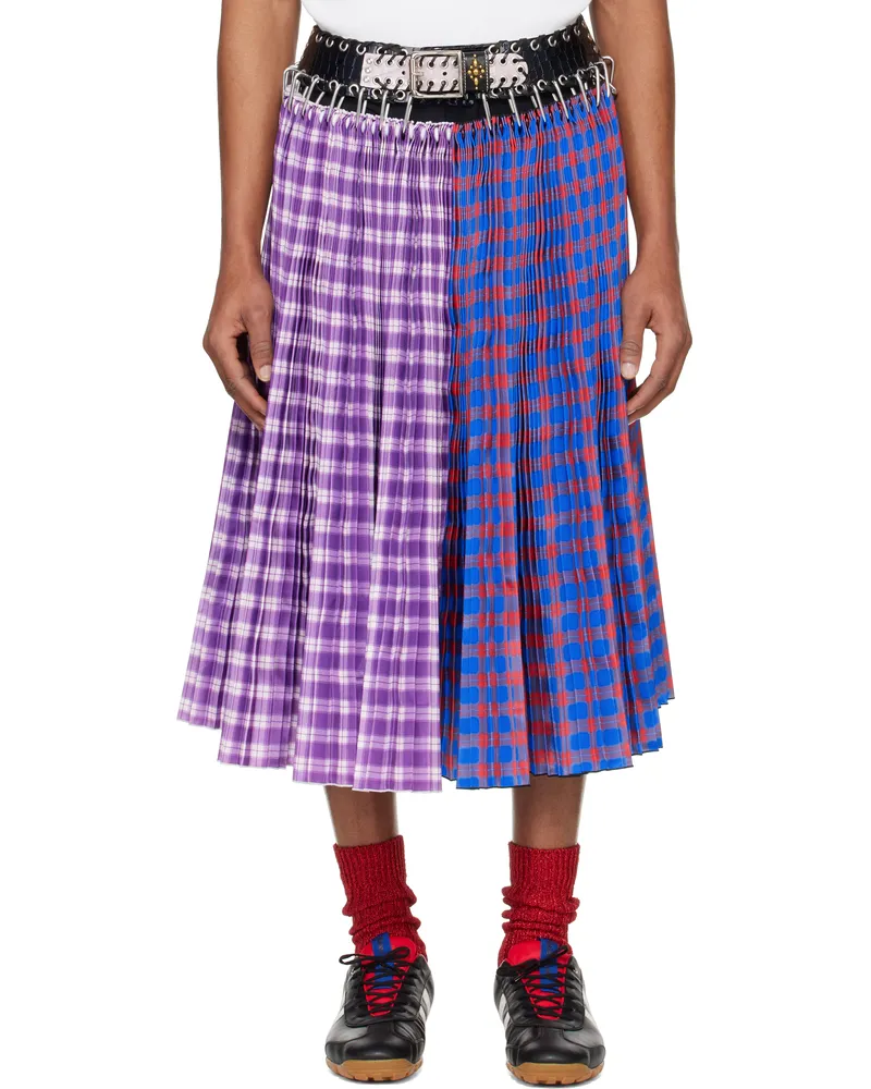 CHOPOVA LOWENA SSENSE Exclusive Purple & Blue Carabiner Midi Skirt Purple