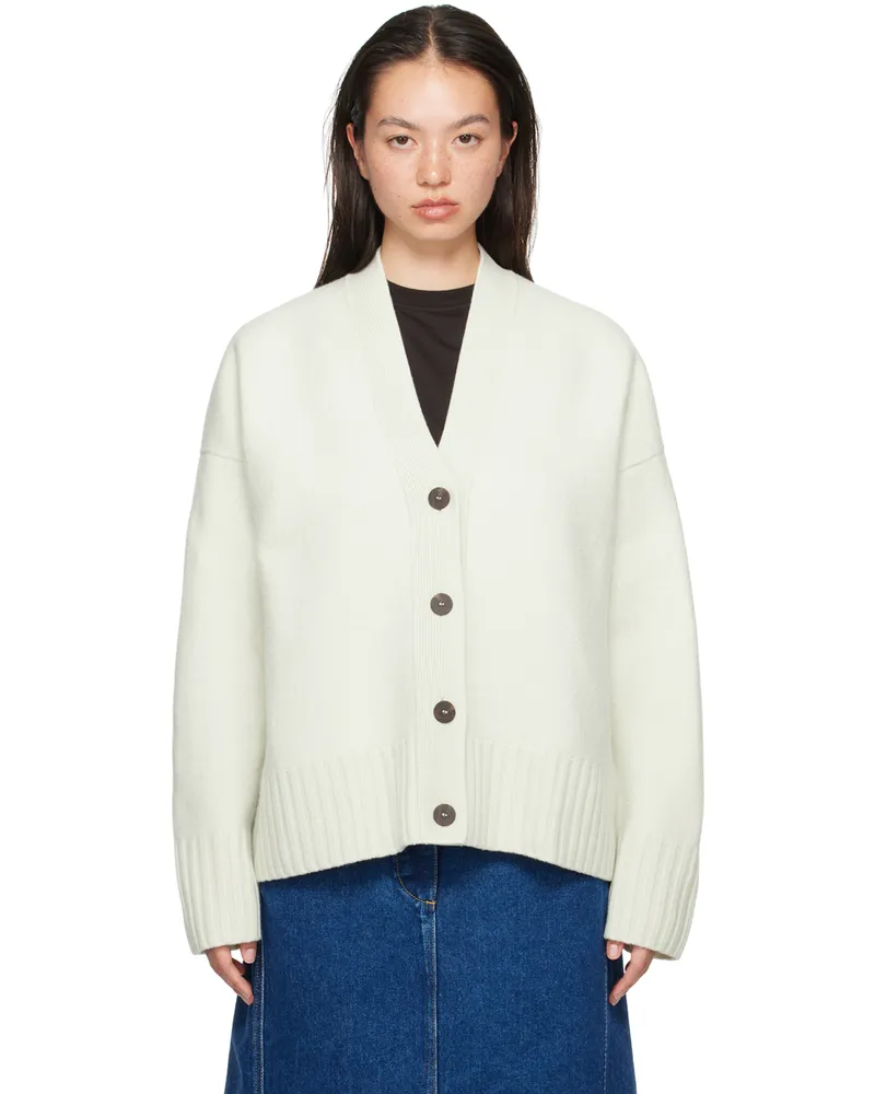Studio Nicholson SSENSE Exclusive Off-White Sake Knit Cardigan Waterlily
