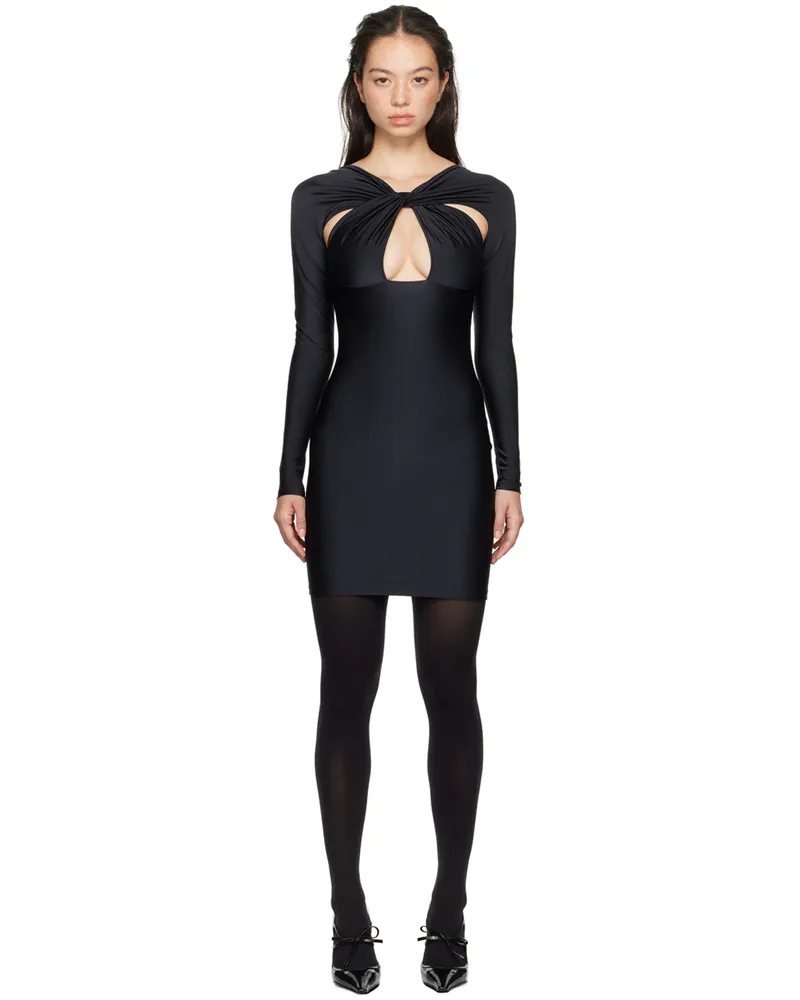 COPERNI Black Twisted Cut-Out Jersey Minidress Black