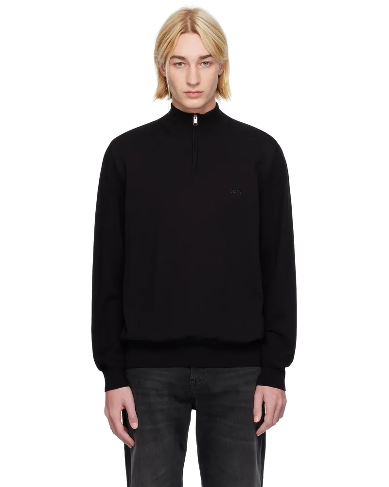 HUGO BOSS Black Zip Sweater 001-black