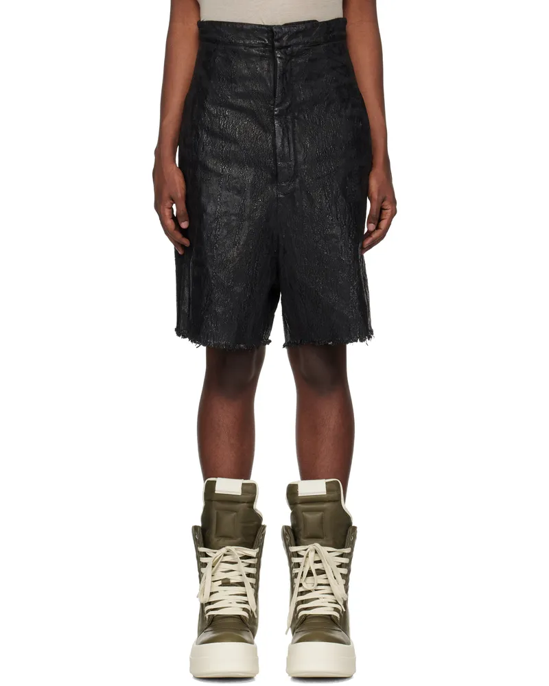 Rick Owens Black Porterville Megacrust Turbo Denim Shorts 09