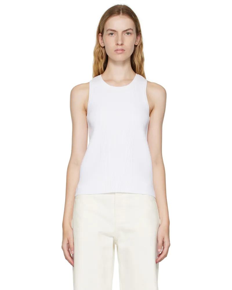 WE 11 DONE White Racer Back Tank Top White