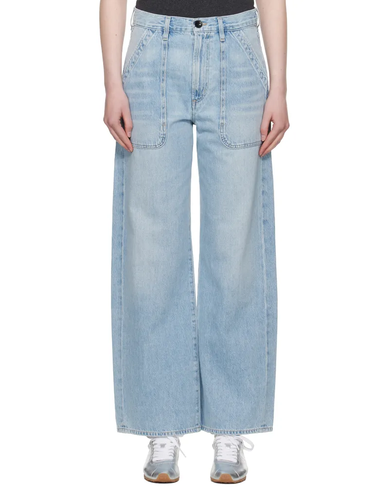 Citizens of humanity Blue Wide Ayla Cargo Jeans Cloud