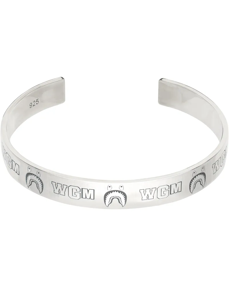 BAPE Silver Shark Bangle Bracelet Svr-silver