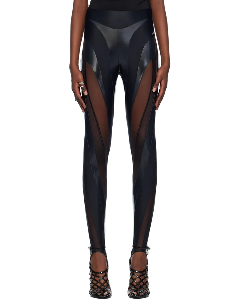 Thierry Mugler Black Spiral Leggings B1919