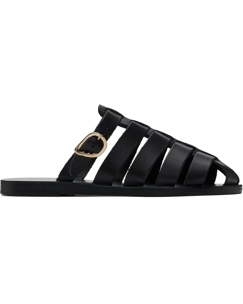 Ancient Greek Sandals Black Cosmia Sandals Black