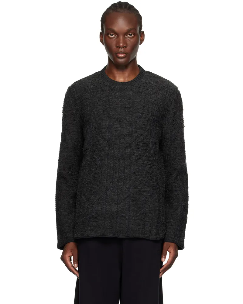 Maison Margiela Gray Laddered Sweater 855m
