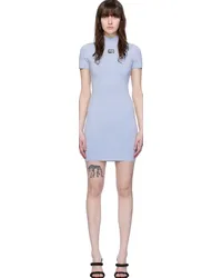 Alexander Wang Blue Mock Neck Minidress Zenon