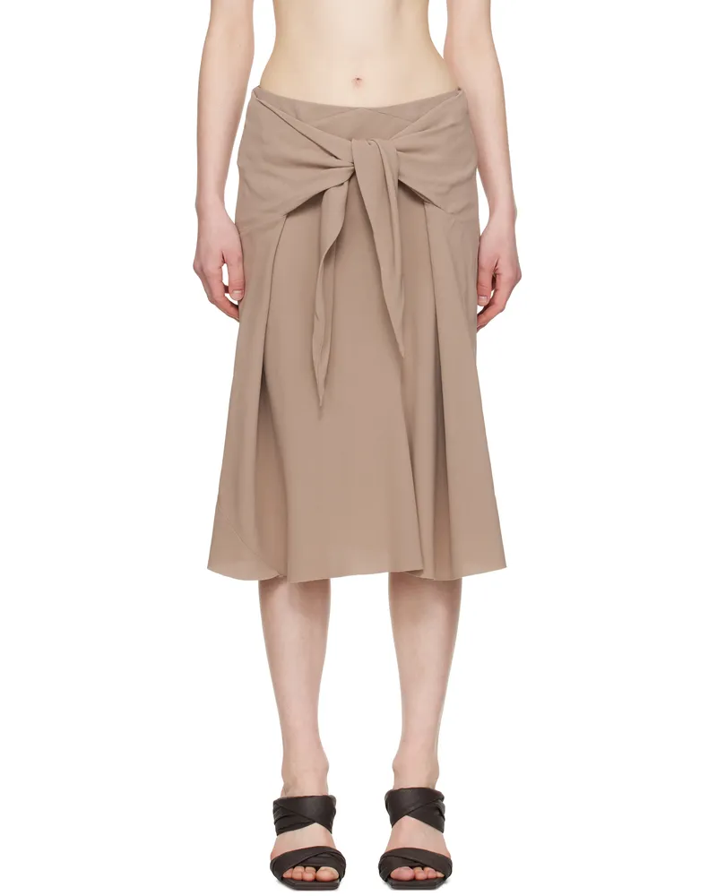 Rick Owens Taupe Hollywood Strutter Midi Skirt 64