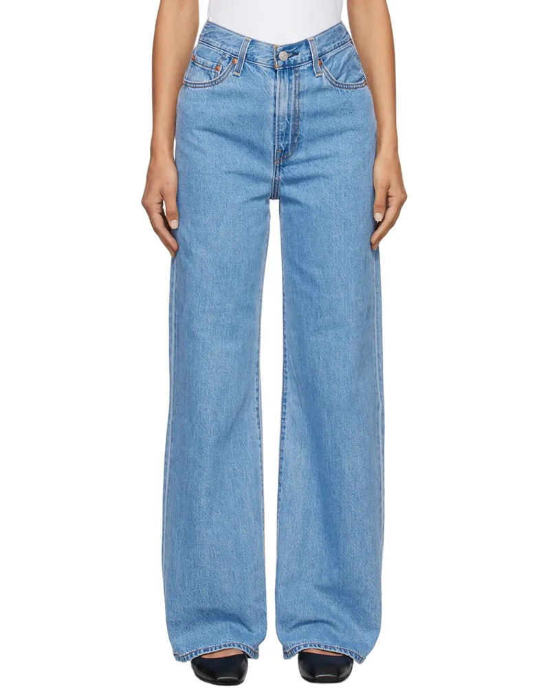 Levi's Blue Ribcage Wide Leg Jeans Splash