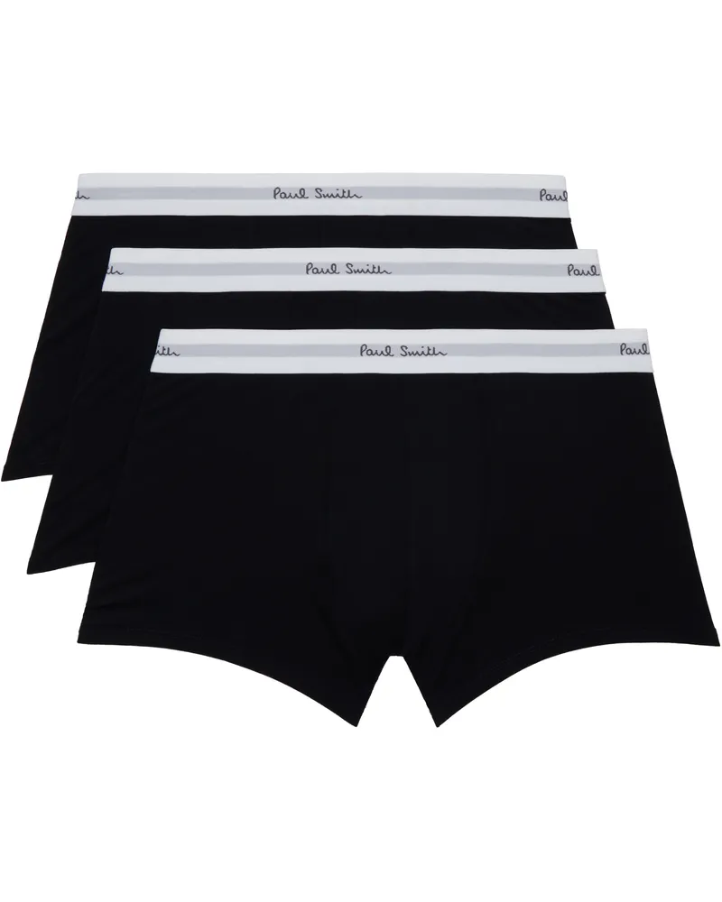Paul Smith Three-Pack Black & White Logo-Woven Boxer Briefs 79