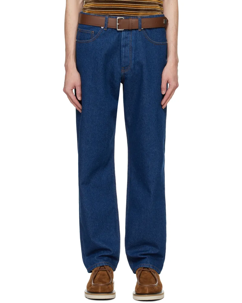 Kitsuné Navy Straight Jeans 0042