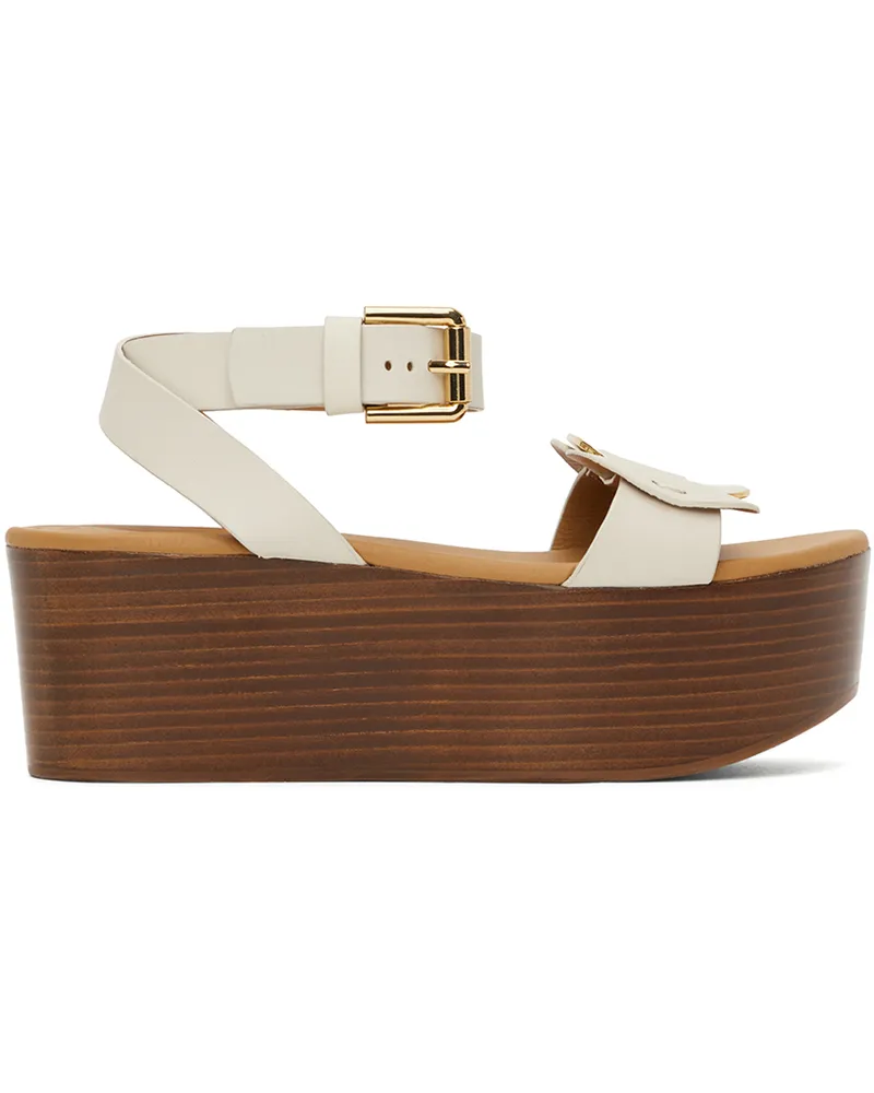 See by Chloé White Chany Platform Sandals 100