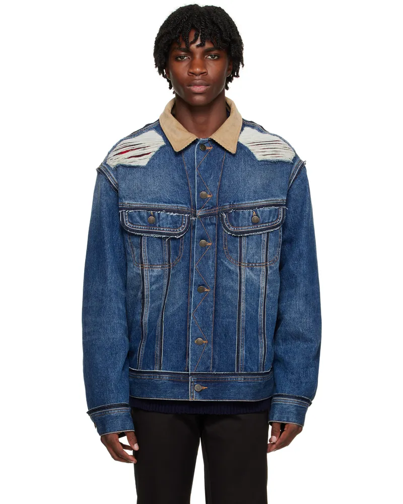 Maison Margiela Indigo Distressed Denim Jacket 962