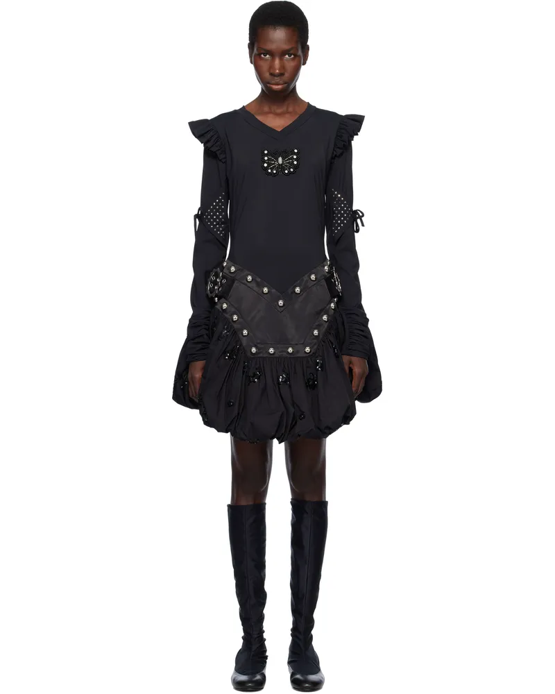 CHOPOVA LOWENA Black Backtuck Minidress Black