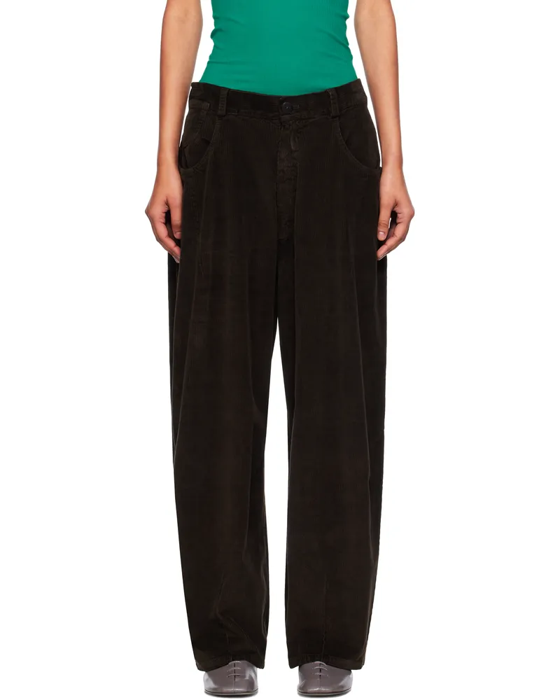 CORDERA Brown Baggy Corduroy Trousers Brown