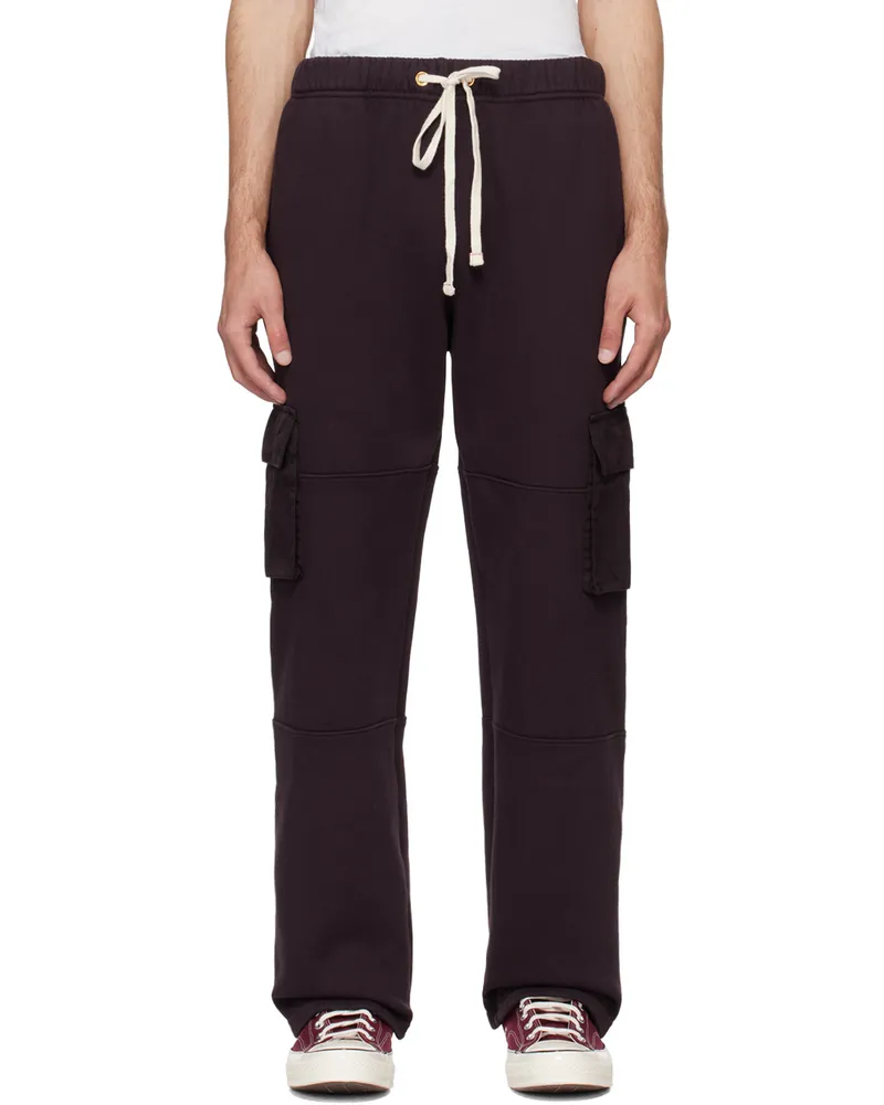 LES TIEN Purple Heavyweight Cargo Pants Fig
